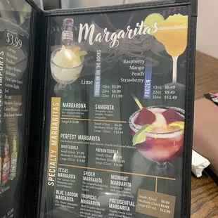 Drink menu