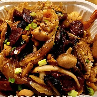 Combo claypot over fried rice