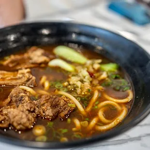 Taiwanese Stewed Beef Prime Rib Noodle Soup w/ Udon Noodles 牛肉麵 ($17.50)