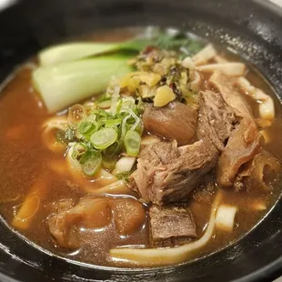 Beef noodle soup with thick noodles