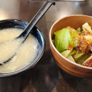 Soup and salad included with sizzling plate