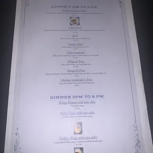 menu