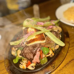 steak and vegetables