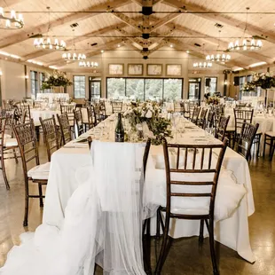 tables set for a wedding reception