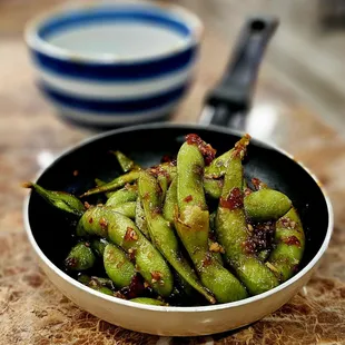 Spicy Garlic Edamame