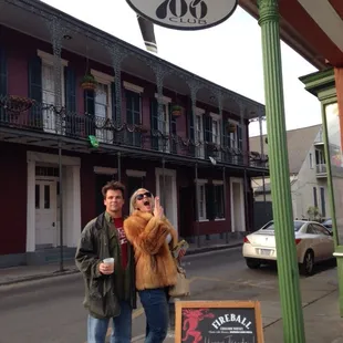 Under the 700 Club sign !