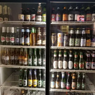bottles of beer on shelves