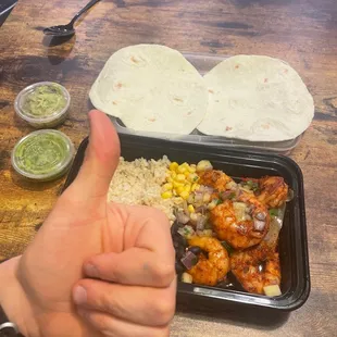 Shrimp fajita tacos
