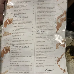 Dinner Menu