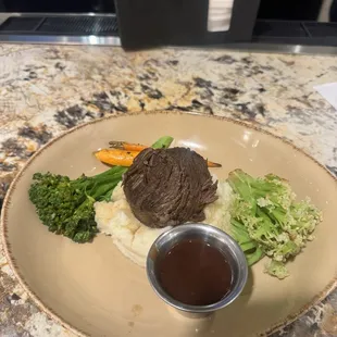 Beef short rib with sauce on the side