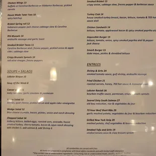 the menu