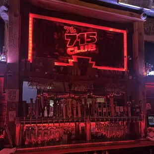 Art Deco 715 Club sign over the bar