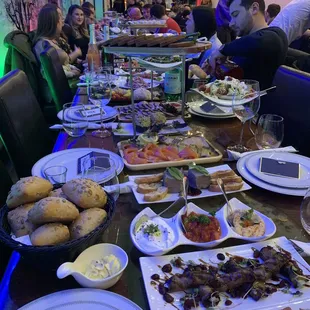 a table full of food