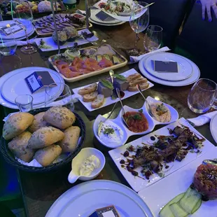a table full of food