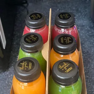 a variety of juices