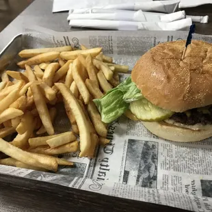 &quot;The Skinny Girl&quot; burger served with fries