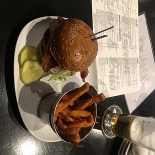 a burger and french fries