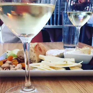 Wine and cheese plate