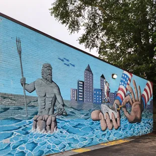 Outside the building