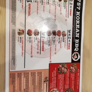 Menu (back, bbq options)