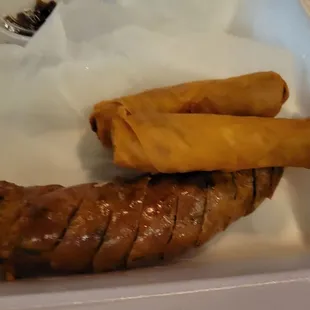 Lao sausage and egg rolls