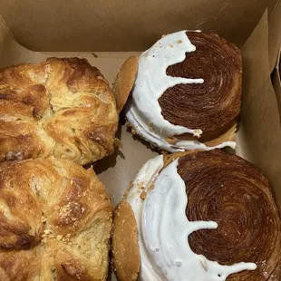 Pastries  banana pudding croissant  and kouign Amann