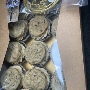 Outside photo chocolate chip cookie dough cupcakes