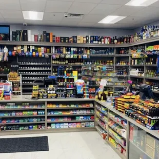 a view of a liquor store