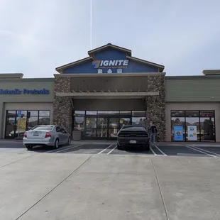 Exterior image of ignite. There's a cool restaurant/bar across the street.