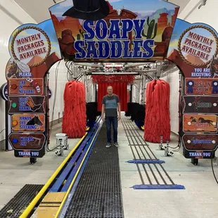 Soapy Saddles express tunnel car wash