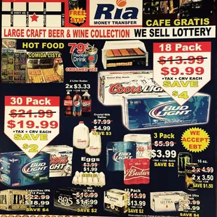 a variety of products