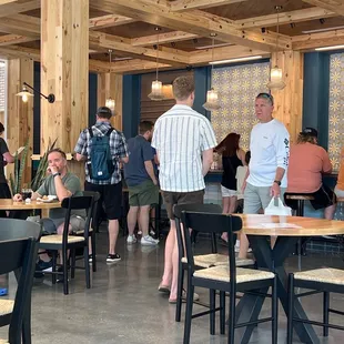 Bit packed and chaotic up at the bar -- could use a designated line area in front of the card readers.