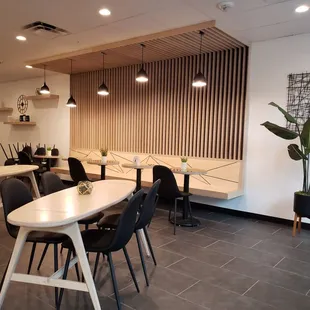 Inside is super trendy. Seating is VERY close together