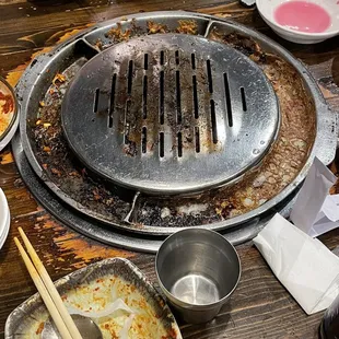 a variety of dishes on a table