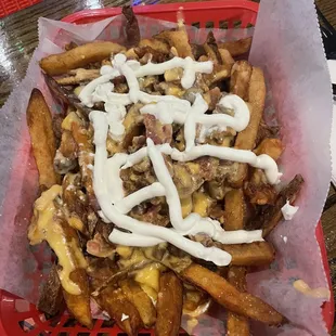 Loaded fries with sour cream