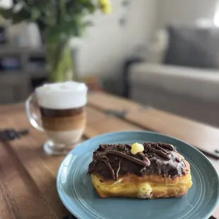 Boston cream donut with my coffee