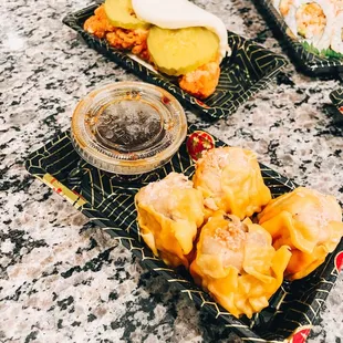 chicken bao, shumai