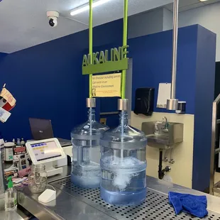 a water dispenser in a lab