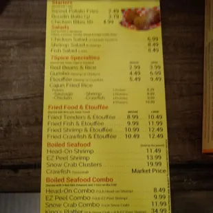 Menu back