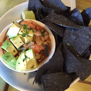 Shrimp Ceviche with Blue Corn Chips
