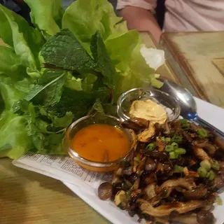 Mushroom and Cashew Lettuce Wraps Dinner