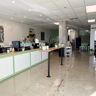 the interior of a coffee shop