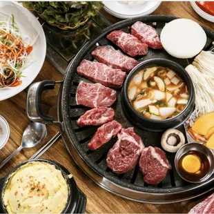 What&apos;s your choice of meat? Today is the famous bulgoi, one of our most popular stone dishes #Dinner @7thkoreanbbq #laktown # #