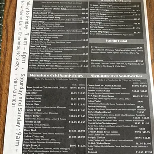 Lunch Menu