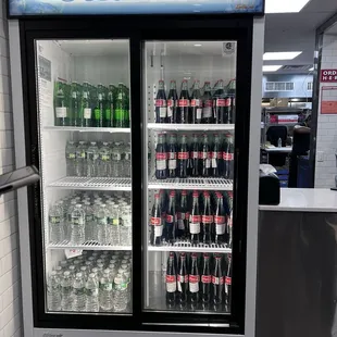 a display of cold drinks
