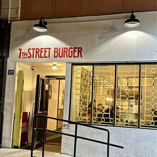 the entrance to the restaurant