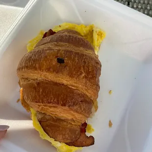 Bacon egg croissant