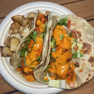 Chicken tikka roti tacos