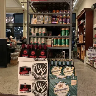 a variety of beer products