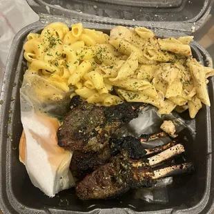 Lamb Chops Entree Cajun Chicken Pasta Mac and Cheese
